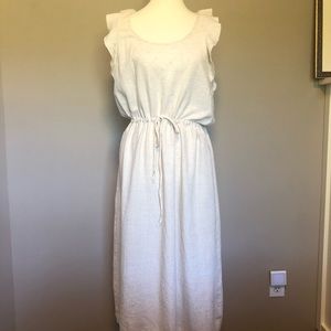 Linen midi dress with pockets